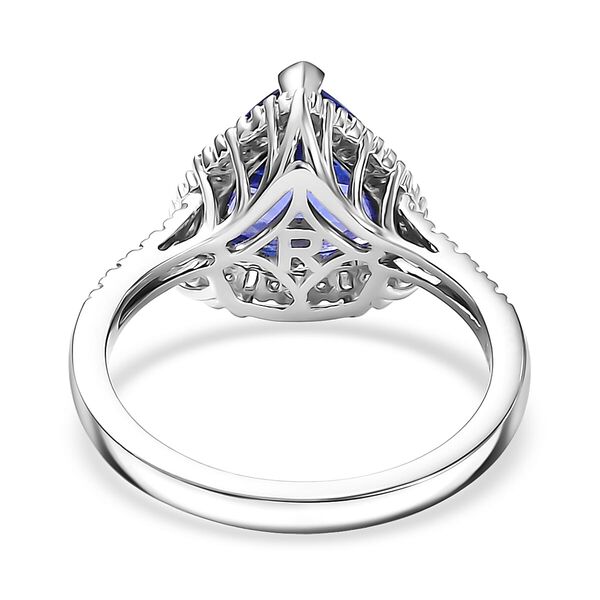 Rhapsody AAAA Tansanit, Wei&szlig;er Diamant Ring 950 Platin (Gr&ouml;&szlig;e 20.00) ca. 3,62 ct image number 4