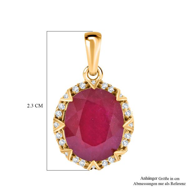 AA afrikanischer Rubin und Zirkon-Anh&auml;nger - 7,36 ct. image number 4