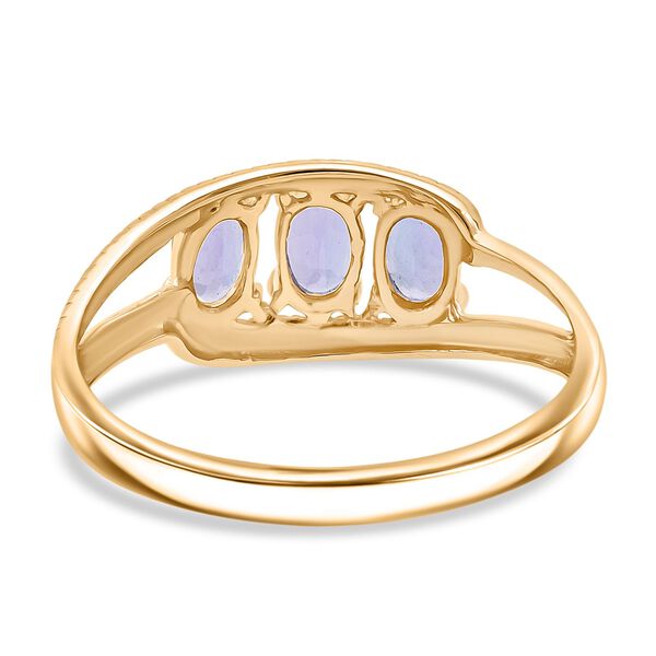 Tansanit Ring 925 Silber vergoldet (Gr&ouml;&szlig;e 17.00) ca. 0.64 ct image number 5