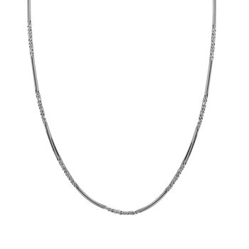 Diamantschliff Rockkette in rhodiniertem Silber, 75cm