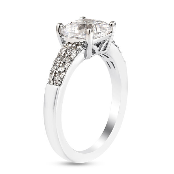 LUSTRO STELLA Hergestellt mit ZIRKONIA Halo Ring 925 Silber Rhodium-&Uuml;berzug (Gr&ouml;&szlig;e 16.00) ca. 5,17 ct image number 4