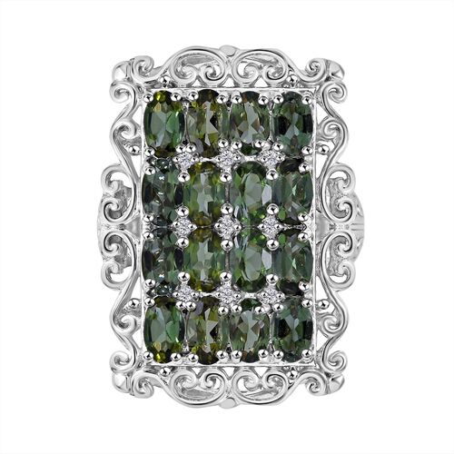 Grüner Turmalin und Zirkon-Ring - 3,70 ct. image number 0