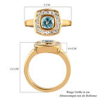Kambodschanischer blauer Zirkon und Weißer Zirkon Ring 925 Silber vergoldet image number 6