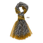 LA MAREY Signature Set mit Seidenschal und Seidentropfen-Ohrringen, 100% Maulbeerseide, 65 x 170 cm, Orange