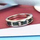 Grandidierit und Zirkon Halber band Ring 925 Silber Platin-Überzug image number 1