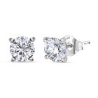 Moissanit Ohrringe 925 Silber rhodiniert ca. 0,86 ct.