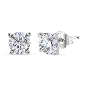 Moissanit Ohrringe 925 Silber rhodiniert ca. 0,86 ct.