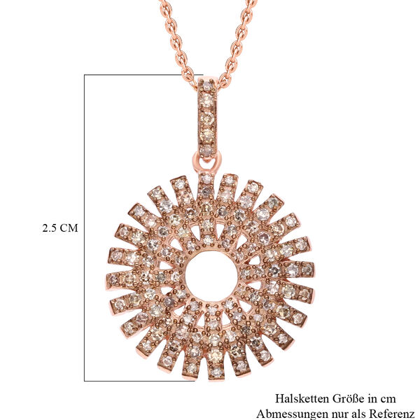 Nat&uuml;rlicher Champagner-Diamant-Anh&auml;nger mit Kette. 50cm - 0,50 ct. image number 6