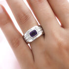 Afrikanischer Amethyst und weißer Zirkon-Ring - 1,05 ct. image number 2