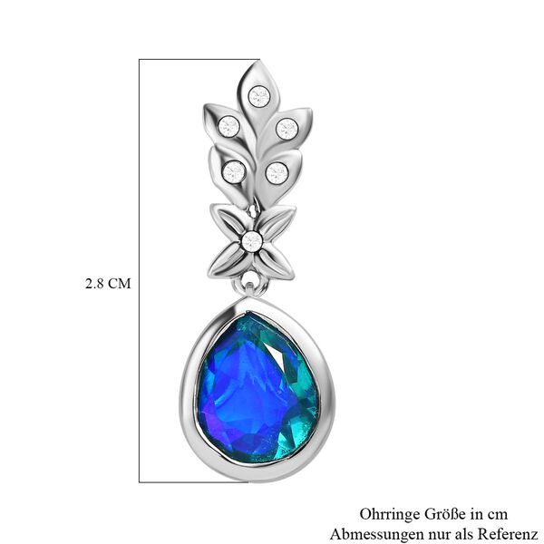 Paraiba Pfau Triplett Quarz und Zirkon Ohrringe - 5,42 ct. image number 5
