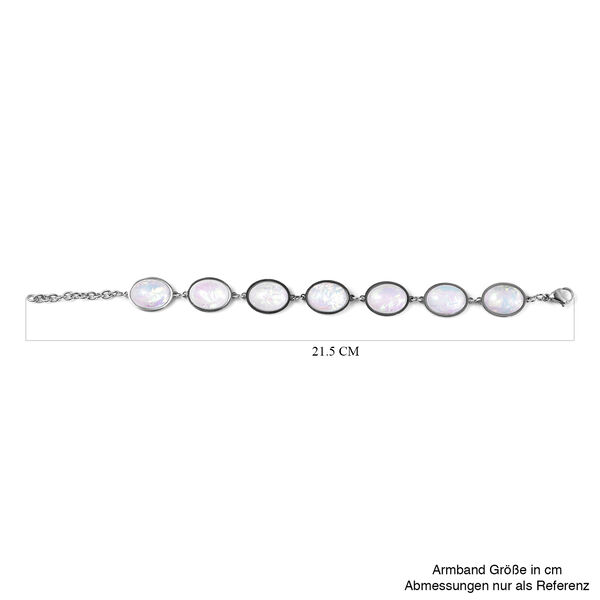 Synthetisches Opal-Harz-Armband in Silberton image number 6