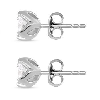 Moissanit Ohrringe, 925 Silber rhodiniert - 1,60 ct.