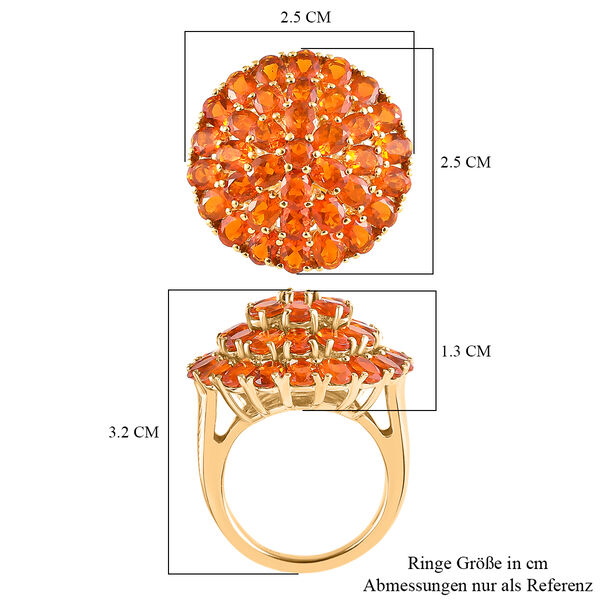 Salamanca Feueropal-Ring, 925 Silber vergoldet  ca. 4,33 ct image number 8