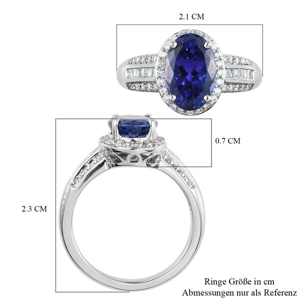 RHAPSODY AAAA Tansanit und VS EF Diamant Ring in 950 Platin - 3,78 ct. image number 5
