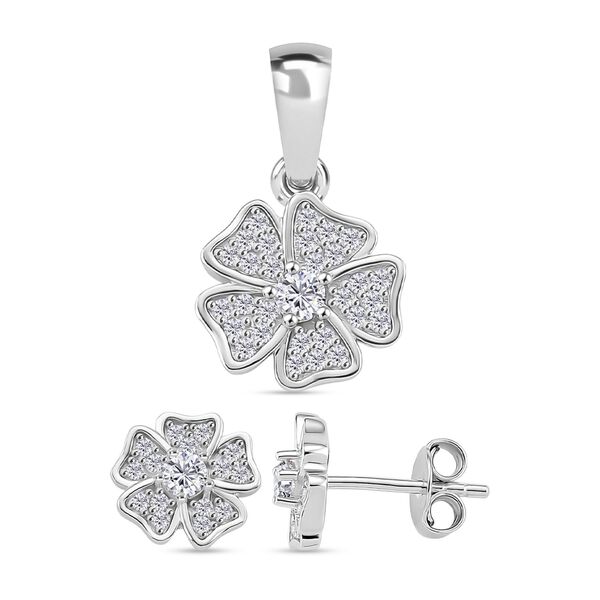 Moissanit Schmuckset 925 Silber rhodiniert ca. 0.58 ct image number 0