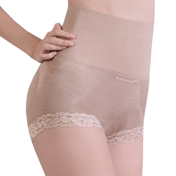 SANKOM Damen Haltungskorrektur Panty mit Spitze Shapewear, Gr&ouml;&szlig;e XXL, Pfirsich  image number 1