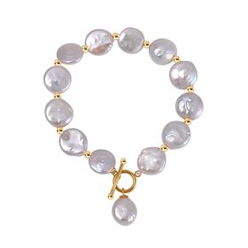 11-12mm weißes Süßwasserperlen-Armband, 19cm - 64 ct.