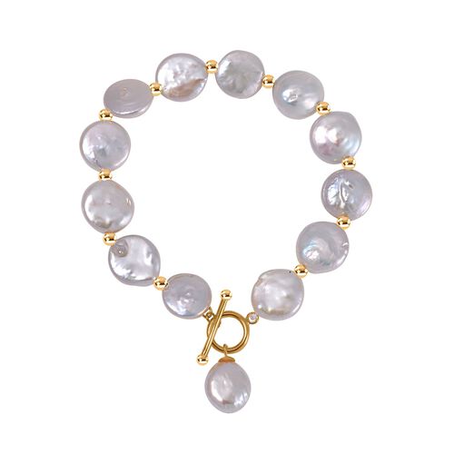 11-12mm weißes Süßwasserperlen-Armband, 19cm - 64 ct. image number 0