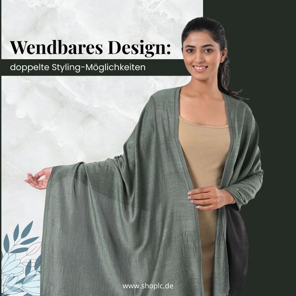 Eleganter Wende-Schal aus Netzgewebe, Viskose, 70x200 cm, Aqua image number 2