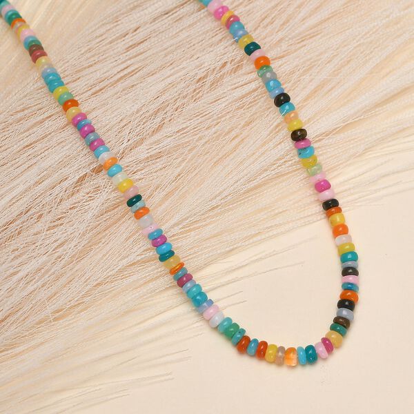 Mehrfarbige Opal-Halskette, 45cm, 375 Gold - 38 ct. image number 2