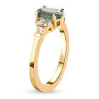 Grandidierit und Zirkon-Ring, 925 Silber Gelbgold Vermeil  ca. 1,11 ct image number 4