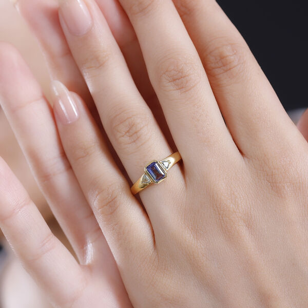 Pfau Tansanit und grüner Tansanit Ring - 0,85 ct. image number 3