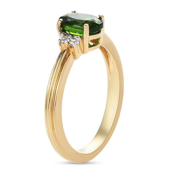 Natürlicher Chromdiopsid und Zirkon Ring 925 Silber vergoldet  ca. 0,85 ct image number 5