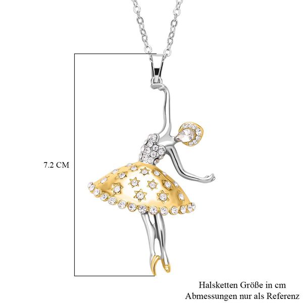 Wei&szlig;er Kristall-Ballerina-Anh&auml;nger mit Kette - 1,50 ct. image number 6