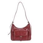 "Life style Color:Burgundy /Profile:Genunie Leather crossbody bag wall(exterior):Genunie Leather Lining(interior): polyester; Pockets(exterior):Zipped-1,pocket-1; Pockets(interior):zipped-1,slid-1 Measurement:28.5*9*25cm shoulder strap:110cm "