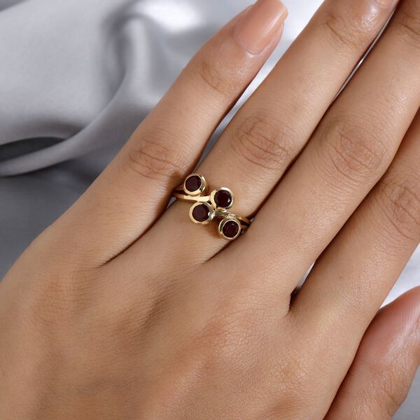 Mexikanischer Kirschfeuer-Opal-Ring, 925 Silber Gelbgold Vermeil  ca. 0,72 ct image number 3