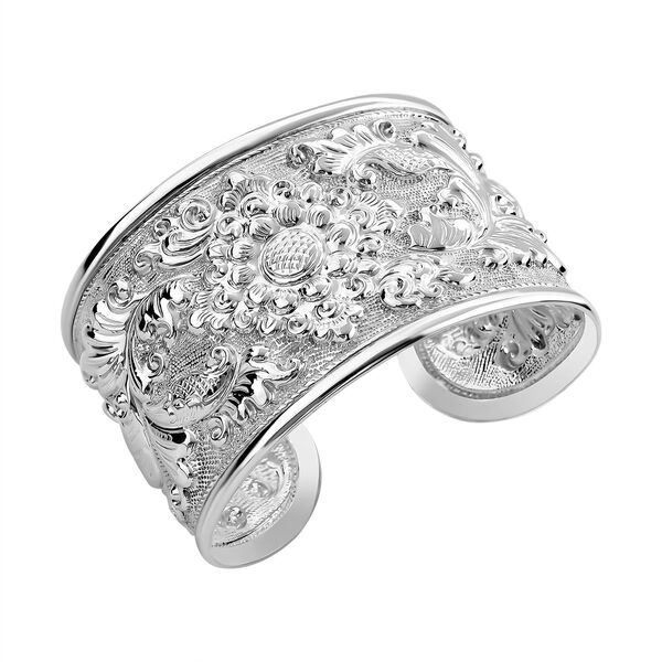 Royal Bali Kollektion- Geprägter Armreif in Silber, 9cm image number 4