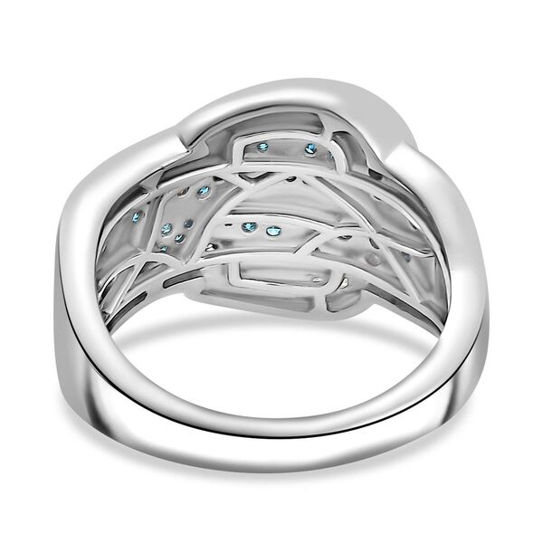 Blauer Diamant Ring 925 Silber rhodiniert (Größe 17.00) ca. 0,50 ct image number 6
