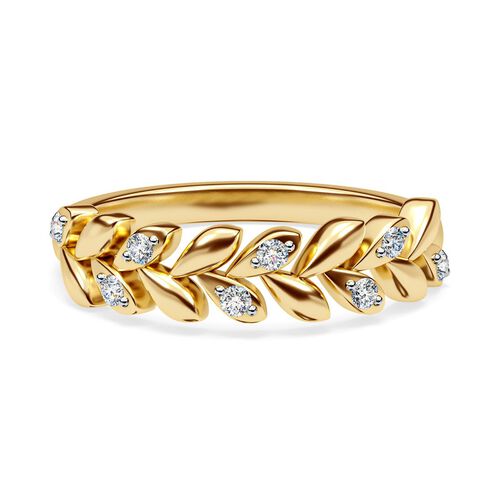 LUXURIANT DIAMOND - Lab Grown Diamant SI-GH Ring 925 Silber 750 Gelbgold Vermeil (Größe 16.00) ca. 0.25 ct image number 0