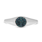 Blauer Diamant Ring 925 Silber Platin-Überzug (Größe 16.00) ca. 0,20 ct image number 0