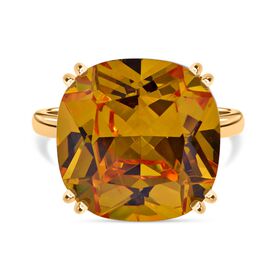 Kanariengelber kubischer Zirkonia-Ring