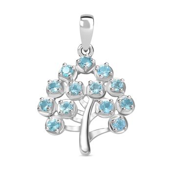 Paraiba-Apatit Anh&auml;nger 925 Silber platiniert ca. 1.00 ct