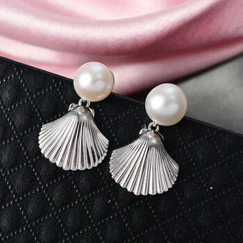 EVER TRUE S&uuml;&szlig;wasser Perle (8-10 mm) Ohrringe Nickelfreies Messing, Silberfarben