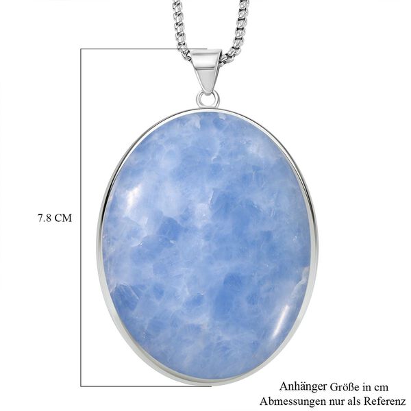 Blauer Chalcedon Anhänger mit 50cm Kette - 300 ct. image number 5