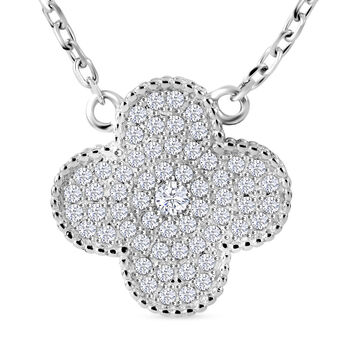 Wei&szlig;er Zirkonia Halskette ca. 45 cm 925 Silber rhodiniert