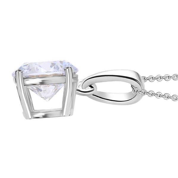 LUXURIANT SGL zertifizierter SI-GH Labor Rund-Diamant Anh&auml;nger mit 50cm Kette, 925 Silber rhodiniert - 1 ct. image number 3
