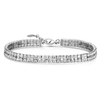 AAA Zirkonia Armband ca. 19 cm rhodiniert, Silberfarben