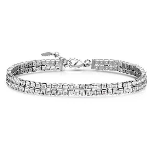 AAA Zirkonia Armband ca. 19 cm rhodiniert, Silberfarben image number 0