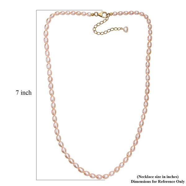 AA Pfirsich S&uuml;&szlig;wasser Perle 45+5cm Halskette image number 5