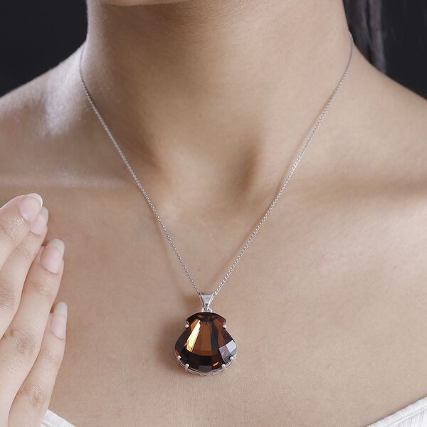 J Francis gefertigt mit SWAROVSKI- Geräucherter Topas Swarovski Kristall Anhänger image number 3