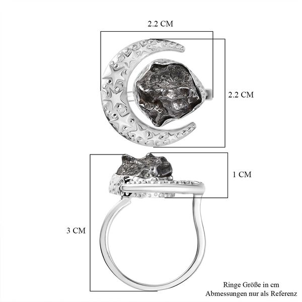 Muonionalusta Meteorit Ring 925 Silber rhodiniert (Gr&ouml;&szlig;e 19.00) ca. 15.98 ct image number 6