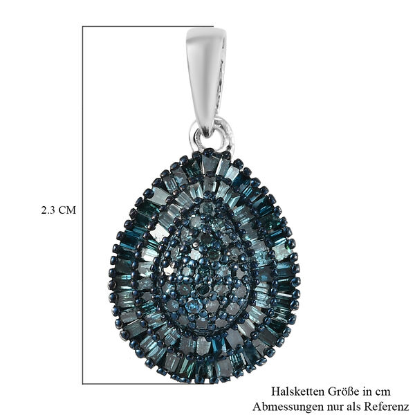 Blauer Diamant Anh&auml;nger 925 Silber platiniert ca. 0,50 ct image number 6