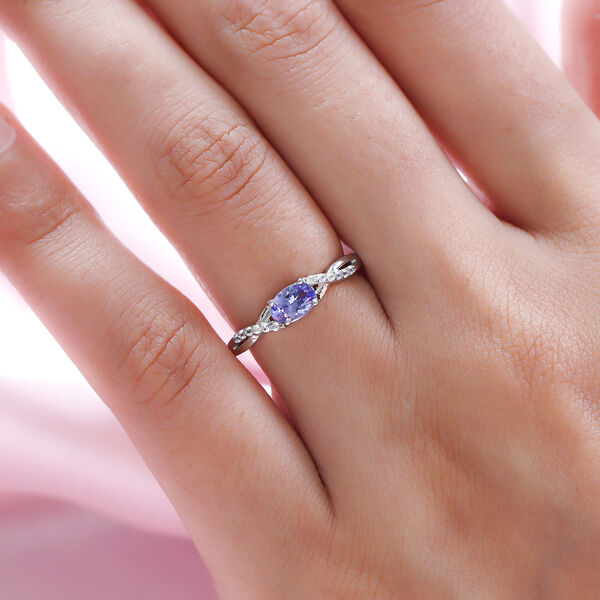Tansanit und weißer Zirkon-Ring - 0,55 ct. image number 3
