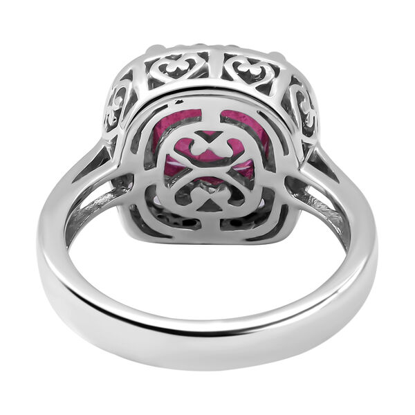 Afrikanischer Rubin und weißer Zirkon-Ring, 925 Silber platiniert  ca. 5,47 ct image number 4