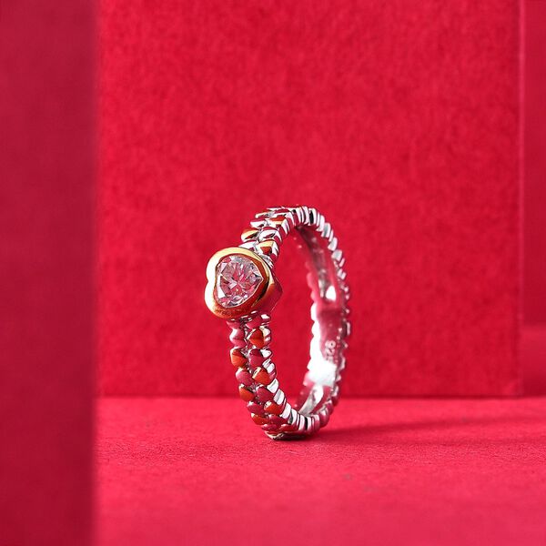 Zweifarbiger Moissanit Ring - 0,49 ct. image number 1