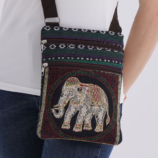 Crossbody Tasche mit Elefantenmuster und verstellbarer Gurt, 21&times;28 cm image number 2